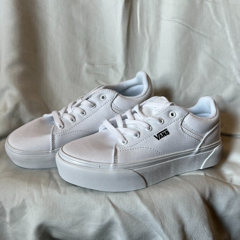 Canvas White Vans | Size 2 MY